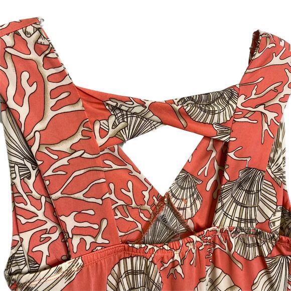 MT‎ Collection Women's Dress Sleeveless Seashell Coral Pink V-Neck Size S NWT - Picture 4 of 5